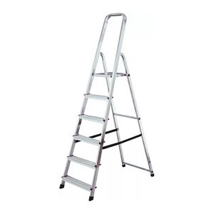 KRAUSE Stehleiter einseitig CORDA silber 6 Stufen, H: 195,0 cm