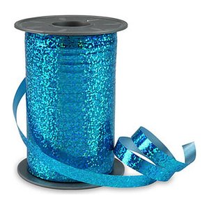 PRÄSENT Geschenkband HOLLY Holographic türkis 10 mm x 200 m