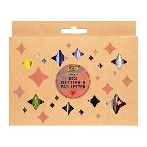 folia Bio Glitter & Pailletten-Set Rainbow L Glitzer farbsortiert, 1 Pack