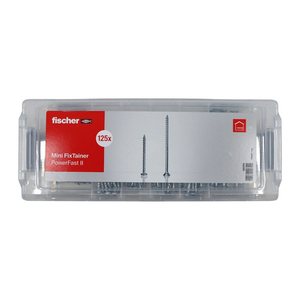 fischer Holzschrauben-Sortiment Mini FixTainer PowerFast II - BC 560094 3,5/4/4,5/5 mm x 30/40/50/60/80 mm