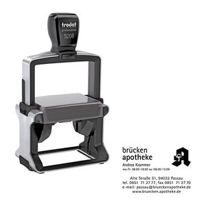 trodat Textstempel, individualisierbar 5208 selbstfärbend schwarz mit Logo, 1 St. -  Nachträglich per Gutschein personalisieren