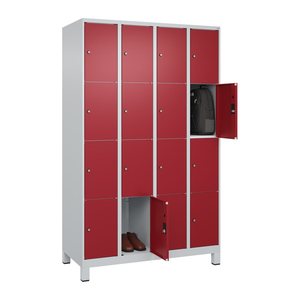 CP Schließfachschrank Classic Plus lichtgrau, rubinrot 080010-404 S10001, 16 Schließfächer 120,0 x 50,0 x 195,0 cm