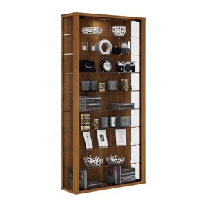 VCM my home Vitrosa Maxi Vitrine nussbaum 8 Fachböden mit Beleuchtung