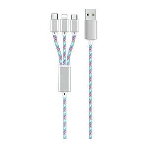 2GO USB 3in1 LED-Ladekabel Micro-USB/Lightn./USB-C 100cm mc
