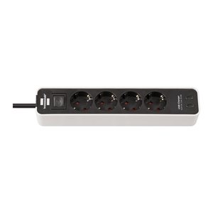brennenstuhl Ecolor USB-C 4-fach Steckdosenleiste mit Schalter 1,5 m weiß mit USB-Buchse
