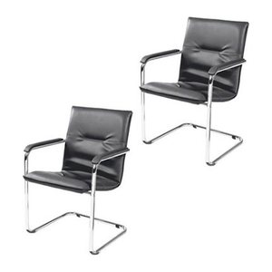 Nowy Styl Besucherstühle Rumba RUMBA CHROM V14N schwarz Kunstleder, 2 St.