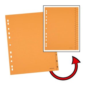 Trennblätter DIN A4 0-9 orange, 250 g/qm, 100 St.