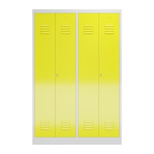 ClassiX Spind lichtgrau, zinkgelb X-510446, 2 Schließfächer 118,5 x 50,0 x 180,0 cm