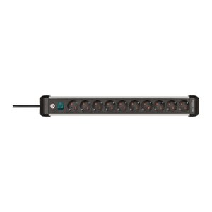 brennenstuhl Premium-Alu-Line 10-fach Steckdosenleiste mit Schalter 3,0 m schwarz