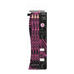 EBERHARD FABER Bleistift-Set HB schwarz/neon pink, 1 Set
