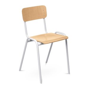 Holz-Stapelstuhl mit normaler Sitzfläche (370 mm) (Gestell RAL 7035)