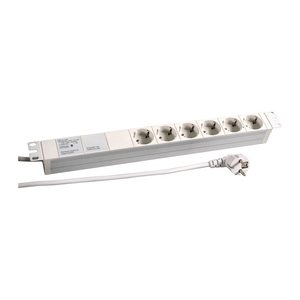 EFB 19" 1HE Steckdosenleiste 6 x CEE 7/3 , mit Gerätevollsch