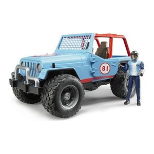 bruder Jeep Cross Country Racer blau mit Rennfahrer 2541 Spielzeugauto