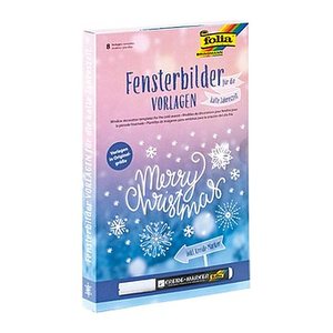 folia Bastelset Vorlage Fensterbilder kalte Jahreszeit schwarz/weiß