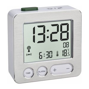 TFA® digitaler Funkwecker 60.2545.54 silber Aluminium