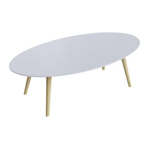 meet powered by PAPERFLOW SCANDI Beistelltisch oval MDF-Platte weiß 115,0 x 60,0 x 35,0 cm, 1 St.