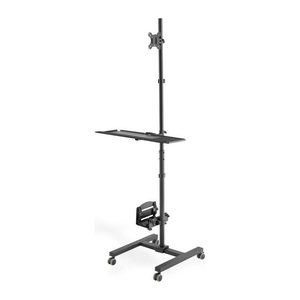 DIGITUS Monitor-Maus-Tastatur-Halterung DA-90374 schwarz für 1 Monitor, 1 Tastatur, 1 Maus