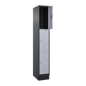 CP Schließfachschrank Classic PLUS schwarzgrau, weißaluminium 080020-103 S10013, 3 Schließfächer 30,0 x 50,0 x 195,0 cm