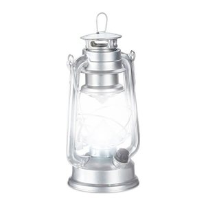relaxdays LED Laterne silber 11,5 cm, 1 St.