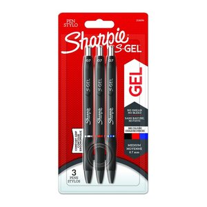 Sharpie S-GEL Gelschreiber schwarz, Schreibfarbe: farbsortiert, 3 St.