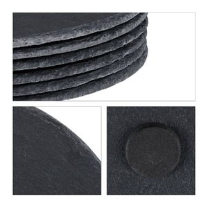 relaxdays Schieferplatten grau Ø 25,0 cm, 6 St.