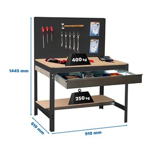 Simonrack Werkbank SIMONWORK BT2 BOX anthrazit 1 Schublade 91,0 x 61,0 x 144,5 cm