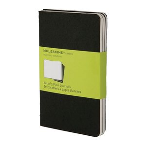 MOLESKINE Notizbücher Cahier ca. DIN A6 blanko, schwarz Softcover 64 Seiten, 3 St.