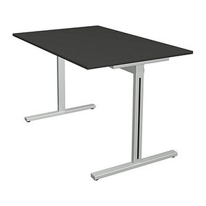 Kerkmann Form 1 Schreibtisch anthrazit rechteckig, T-Fuß-Gestell silber 120,0 x 80,0 cm