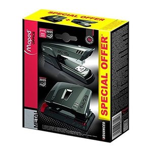 maped Locher und Heftgeräte Set Advanced Metal schwarz