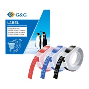 G&G Prägebänder 3D ersetzt Dymo S0898130/140/150 20623 ersetzt DYMO , 9 mm, farbig sortiert, 3 Set