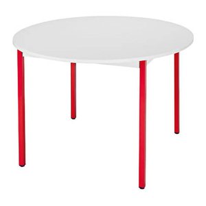 SODEMATUB Mehrzwecktisch lichtgrau, rot rund, Vierkantrohr rot, 80,0 x 80,0 x 74,0 cm