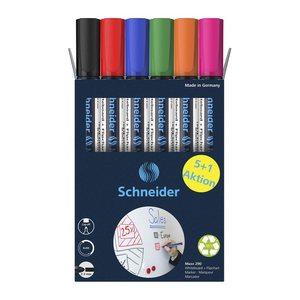 Schneider Maxx 290 Whiteboard- und Flipchart-Marker farbsortiert 2,0 - 3,0 mm, 6 St.
