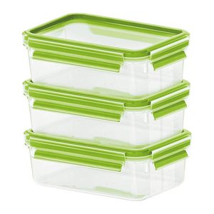 emsa Frischhaltedosen CLIP & CLOSE 5,8 cm hoch transparent 3x 0,55 l, 3 St.