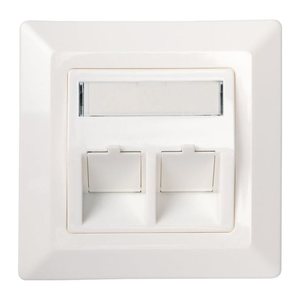 Schwaiger Anschlussdose 2x Keystone Weiß