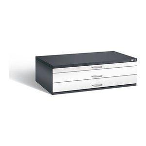 CP 7200 Planschrank schwarzgrau, verkehrsweiß 3 Schubladen 135,0 x 96,0 x 42,0 cm, 1 St.