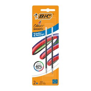 BIC 4 Colours Smooth Kugelschreibermine M blau, 2 St.