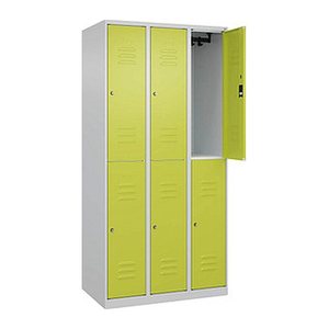 CP Spind Classic Plus clowngrün, lichtgrau 080300-30 S10047, 6 Schließfächer 90,0 x 50,0 x 185,0 cm