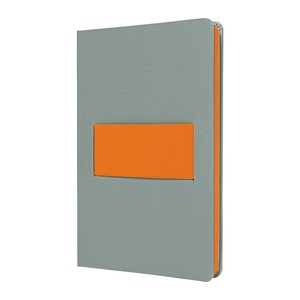 SIGEL Notizbuch Linescape ca. DIN A5 kariert, hellgrau, neon-orange Hardcover 176 Seiten, 1 St.