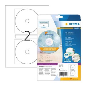 HERMA CD-Etiketten 5115 weiß, 50 Etiketten