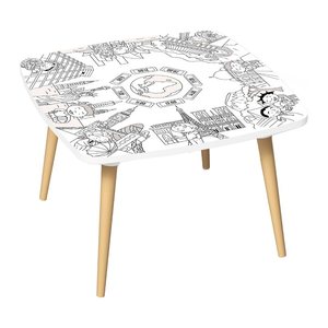 PAPERFLOW Kids Monument Maltisch quadratisch Spanplatte weiß 60,0 x 60,0 x 40,0 cm, 1 St.