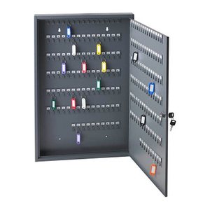 ALCO Schlüsselkasten grau mit 200 Haken, Zylinderschloss, 45,0 x 5,0 x 68,0 cm, 1 St.