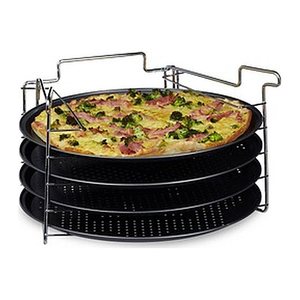 relaxdays Pizzableche Ø 29,0 cm, 4 St.