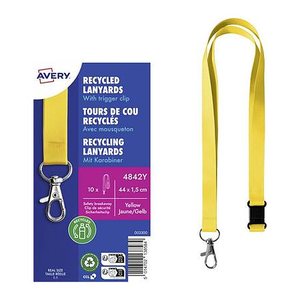 AVERY Zweckform Lanyards 4842Y, Karabiner, gelb, 10 St.