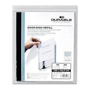 DURABLE Einsteckschilder für Namensschilder DOOR SIGN REFILL 14,9 x 10,55 cm, 20 St.