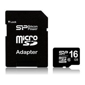 Silicon Power MicroSD Card 16GB SDHC CL.10 inkl. Adapter