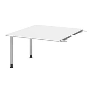 HAMMERBACHER Verbindungsplatte höhenverstellbar KT12C weiß, silber rechteckig 120,0 x 130,0 x 72,0 - 74,0 cm