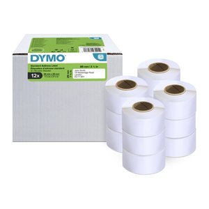DYMO Etikettenrollen für Etikettendrucker S0722370 weiß, 28,0 x 89,0 mm, 12 x 130 Etiketten