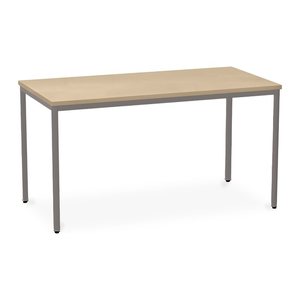 Besprechungstisch in verschiedenen Größen – G: Weißaluminium (1400 x 600 x 750 mm, Platte Ahorn)