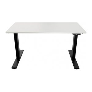 BISLEY E-WonderTech elektrisch höhenverstellbarer Schreibtisch weiß rechteckig, T-Fuß-Gestell schwarz 160,0 x 60,0 cm