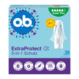 o.b. Tampons ExtraProtect Super Plus 5-in-1 Schutz für starke bis sehr starke Periode, 36 St.
